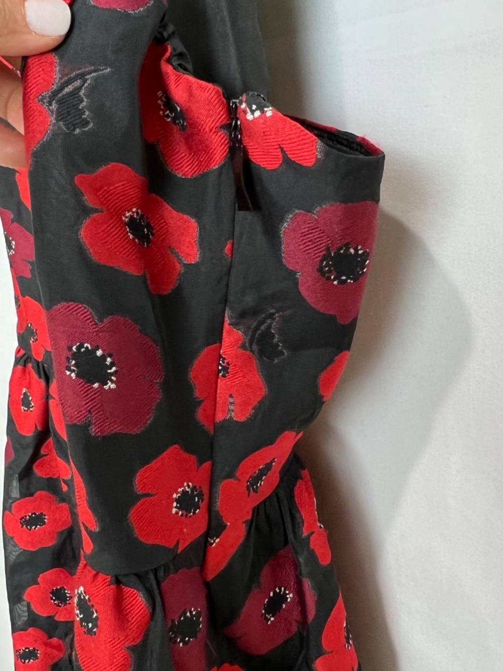 Kate Spade T-back 3-d Poppy Appliqué Jacquard Dress Sz 14 - Picture 5 of 16